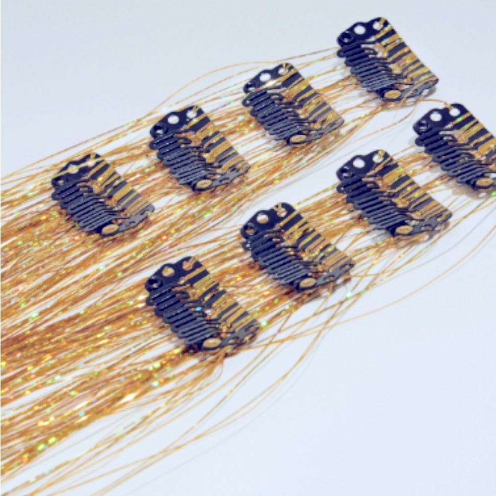 NWT Luxy Hair Gold Tinseltown Hair Clip-Ins 24”
